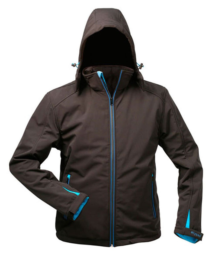 Elysee Winter Softshell-Jacke Uranus mit Kapuze - schwarz/blau - Grösse: 3XL