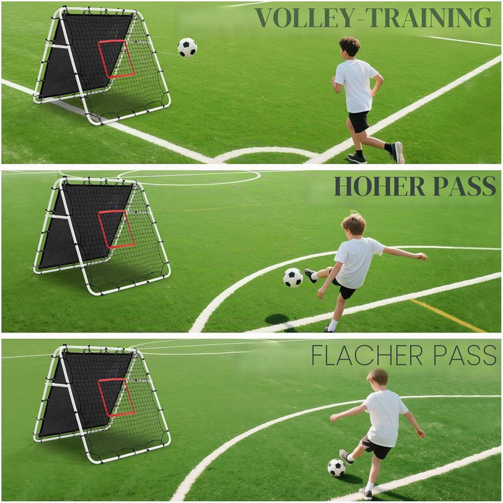 Doppelseitige Rebounder Net Fussball Training Ausrüstung, 100/120/180cm, Fussball Tor Kickback Ziel