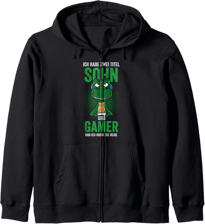 Ich Habe Zwei Titel Sohn Und Gamer Zocker T-rex Kapuzenjacke