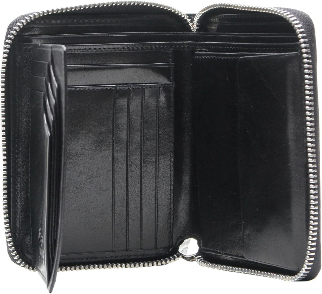 Esquire Toscana Damengeldbörse Leder 14 cm Schwarz, Schwarz