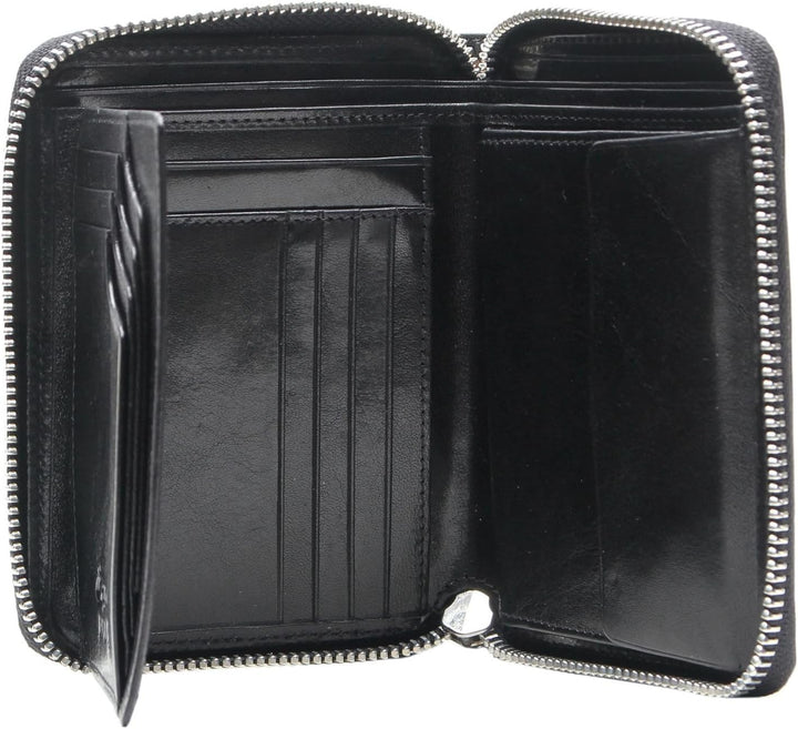 Esquire Toscana Damengeldbörse Leder 14 cm Schwarz, Schwarz