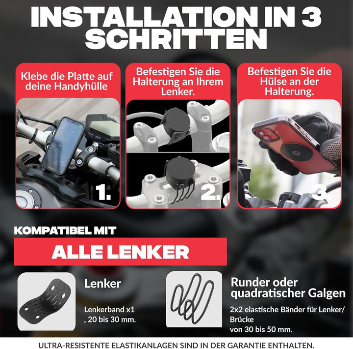 Shapeheart französische Innovation, magnetische Motorrad-Telefonhalterung mit extradünner, Metallpla