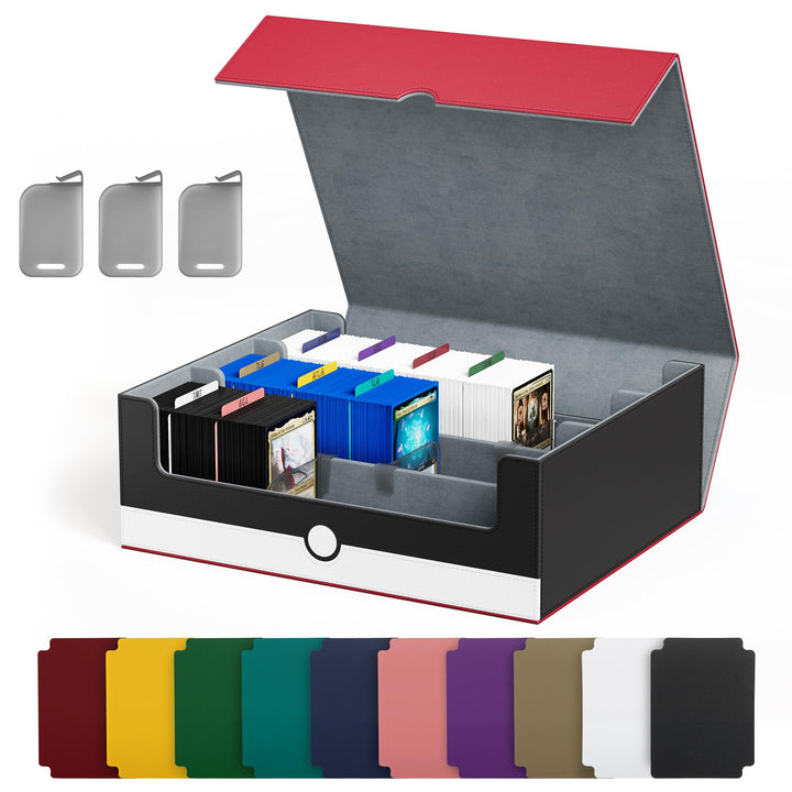 Karten-Aufbewahrungsbox für Sammelkarten, 1800+ PU-Leder, Commander-Kartendeck-Hülle, Magnetverschlu