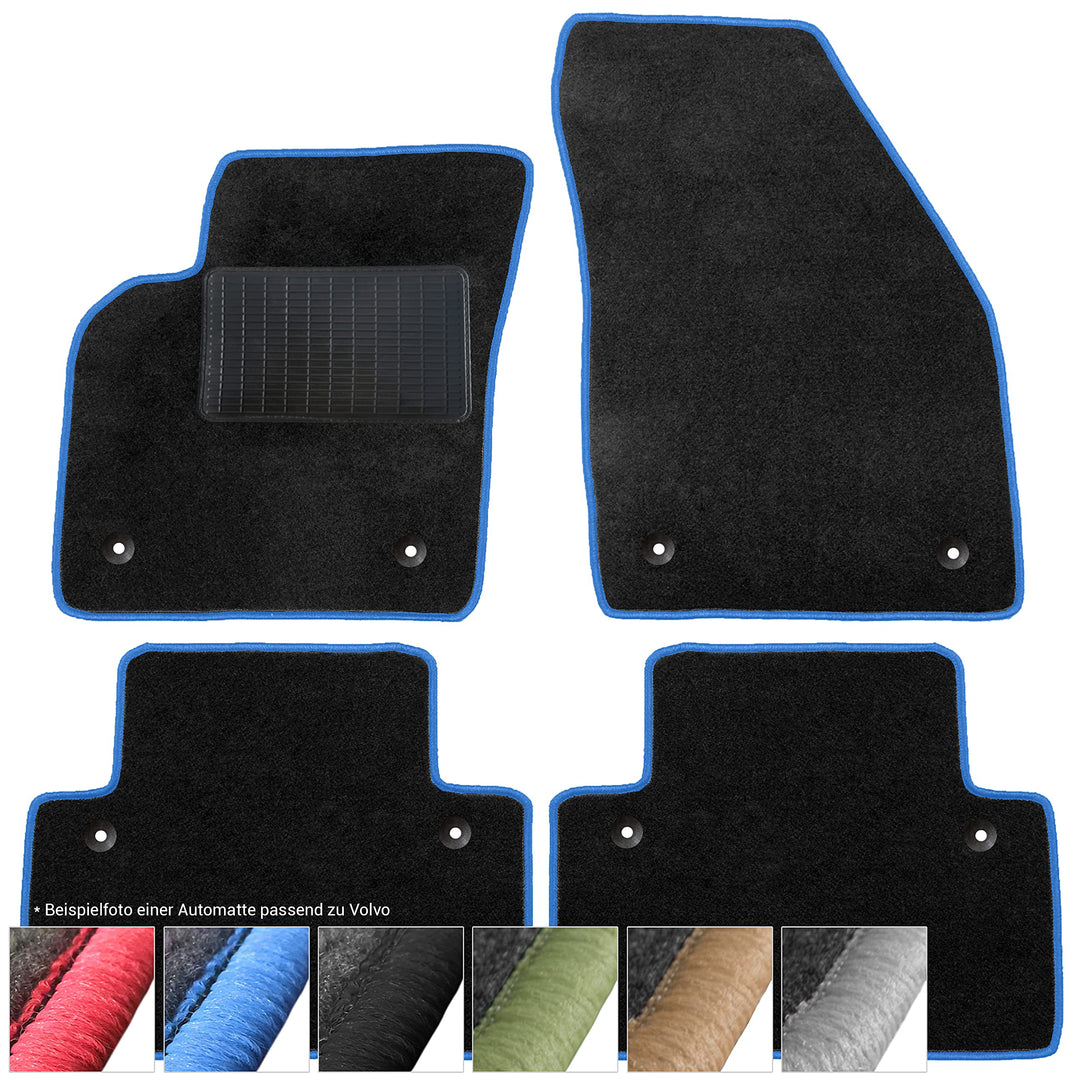 moto-MOLTICO Fussmatten Auto Velours Autoteppiche Schwarz Automatten Set 4-teilig passend für Volvo