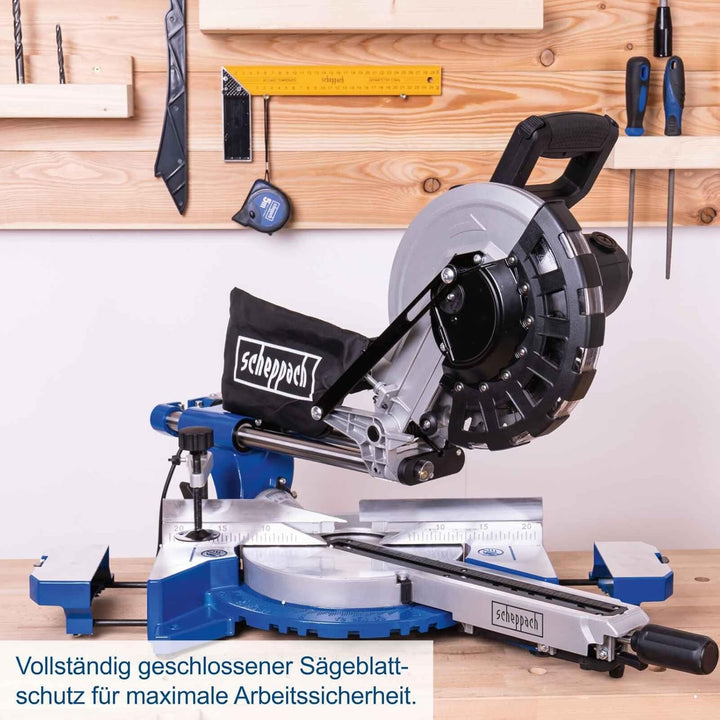 Scheppach HM254 | Kapp- und Gehrungssäge | Zugfunktion | inkl. Untergestell UMF2000 | 2000 Watt | 25