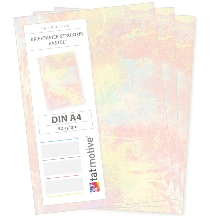 Motivpapier Pastell (250 Blatt) beidseitig Motivpapier DIN A4 bunt Erwachsene Aquarell vintage farbi