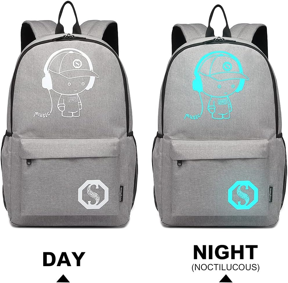 KONO Trolley Jungen Rucksack Kindergepäck mit Rollen Reflektierender Schulranzen für Teenager Herren