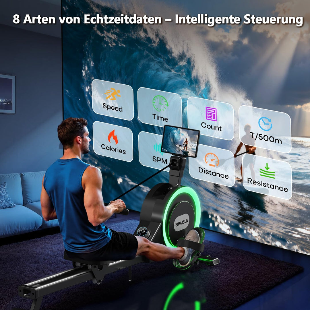 DMASUN Rudergerät für Zuhause, [2026 Neu] Magnetisches Rudergerät mit Upgrade Doppel-Slide-Rails Ult