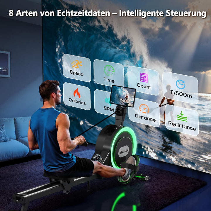 DMASUN Rudergerät für Zuhause, [2026 Neu] Magnetisches Rudergerät mit Upgrade Doppel-Slide-Rails Ult