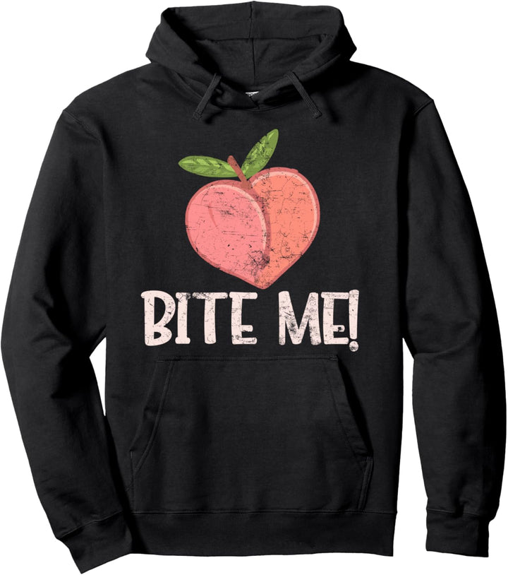 Pfirsich Biss Me Fruit Sommer Pfirsich-Humor Pullover Hoodie