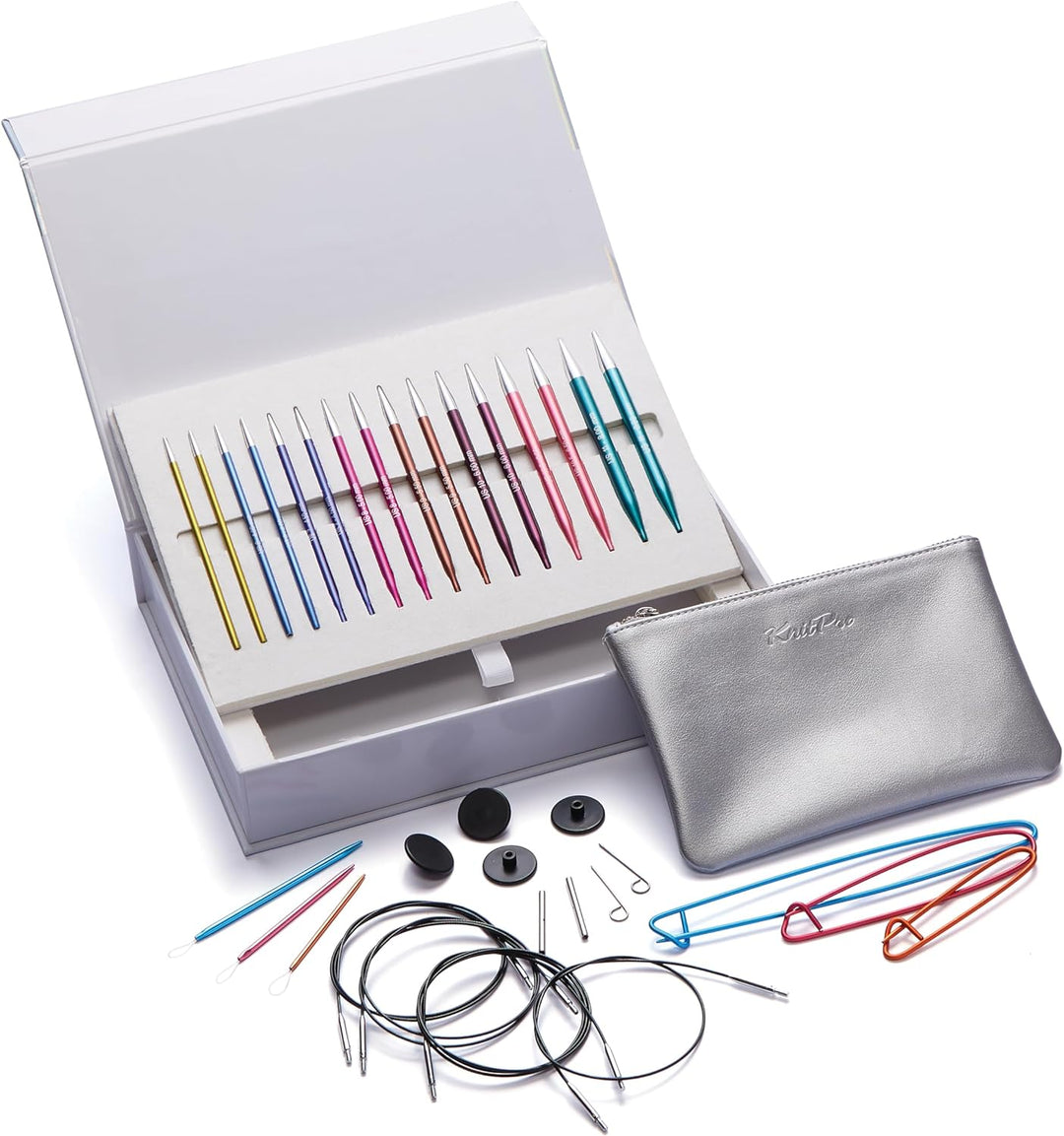 KnitPro Deluxe-Geschenkset – Zing austauschbare Rundstricknadeln (3,50–8,00 mm) mit Zubehör