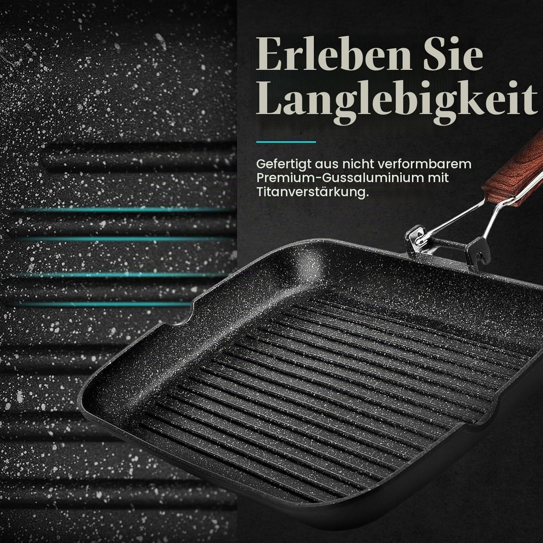 WECOOK! Ecochef - Aluminium Non Stick Grill Pan - Ribbed 20 X 20 cm, 20 X 20 cm