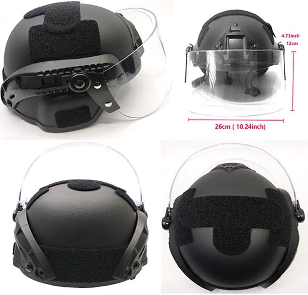 Tactical Area Airsoft Mich 2000 Quick Helm mit NVG Halterung und Schutzbrille. BK, BK