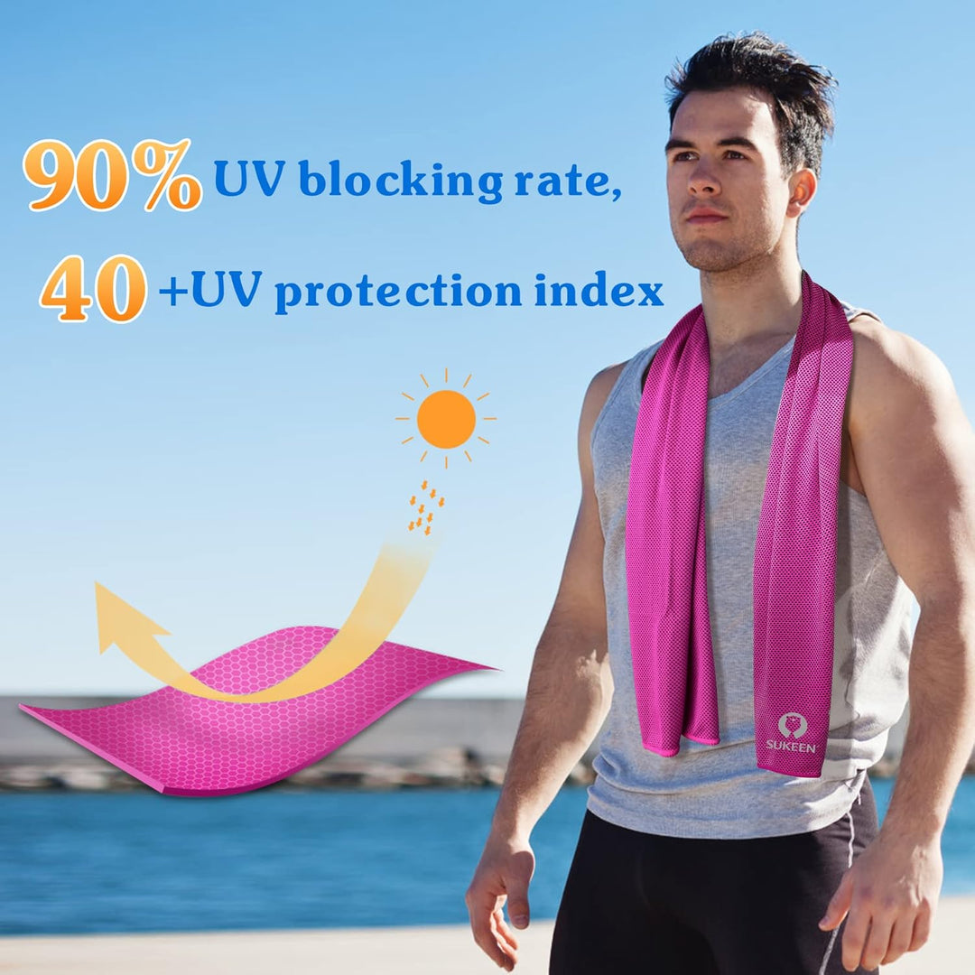 Sukeen Kühlendes Handtuch, 4er Set Kühlhandtuch Cool Towel, Gym Handtuch, Eishandtuch Kühltuch Hals,