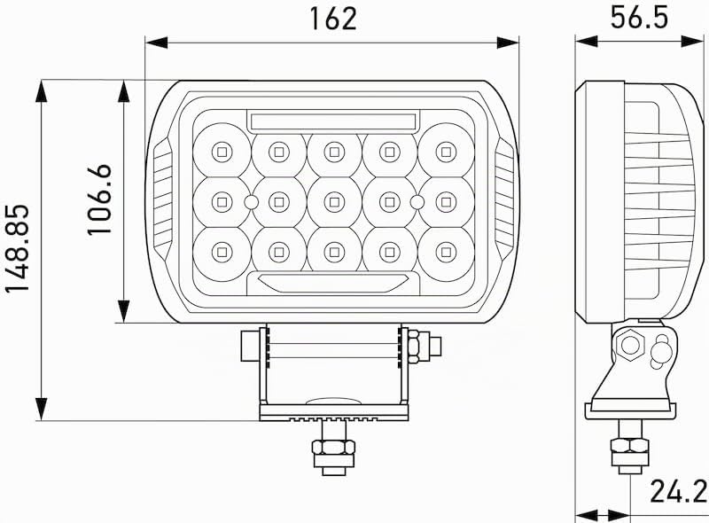 HELLA - LED-Fernscheinwerfer - Valuefit 450 - ECE-R10/ECE-R112/E1 5085/E9 16538/ECE-R7 - - 1FE 358 1