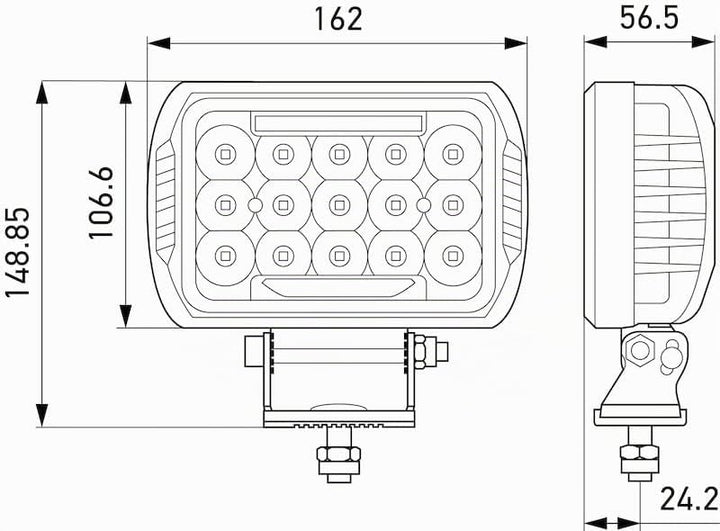 HELLA - LED-Fernscheinwerfer - Valuefit 450 - ECE-R10/ECE-R112/E1 5085/E9 16538/ECE-R7 - - 1FE 358 1