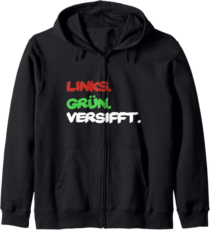 links grün versifft Kapuzenjacke
