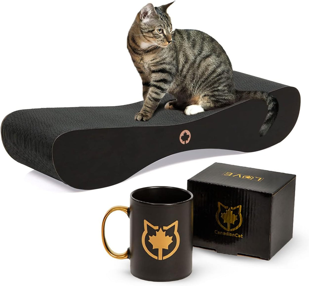 CanadianCat Company | Black Edition - Set | Kratzbrett Satellite 2.0 gemasert + Limitierte Tasse Lov