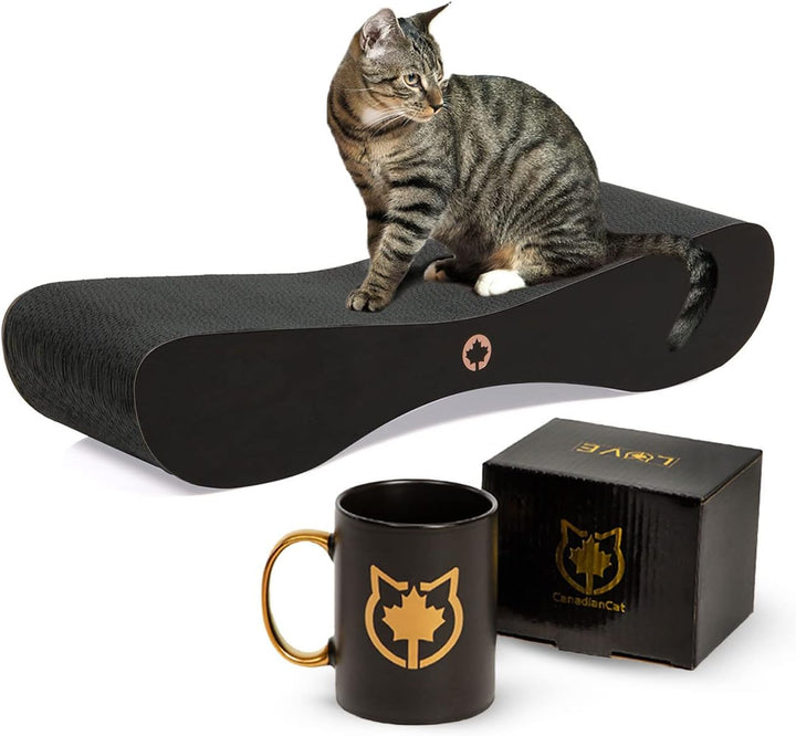 CanadianCat Company | Black Edition - Set | Kratzbrett Satellite 2.0 gemasert + Limitierte Tasse Lov
