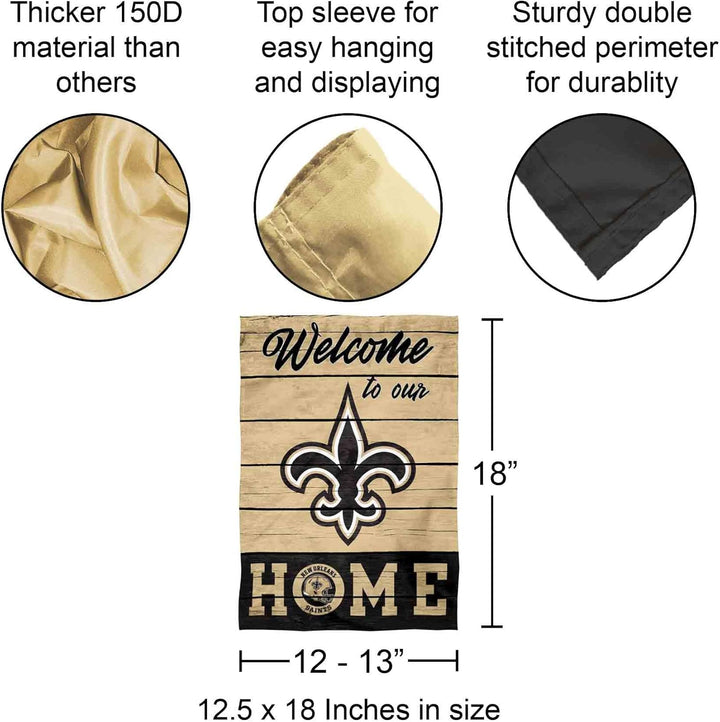 WinCraft New Orleans Saints Welcome Home Decorative Garden Flag Double Sided Banner