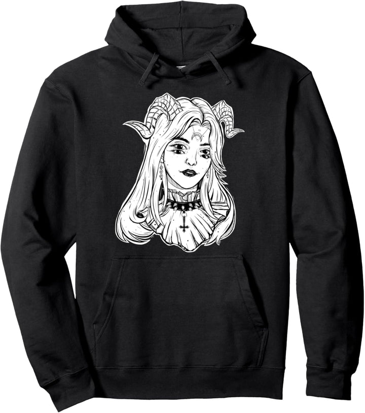 Devil Girl, Satanischer Goth Choker Blackcraft Halloween Pullover Hoodie
