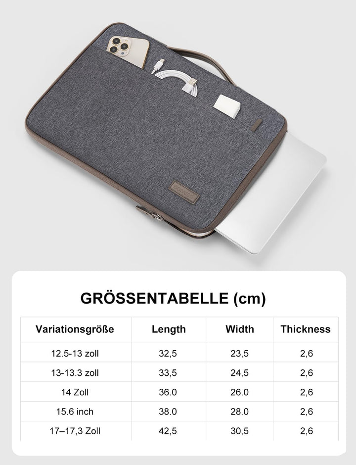 DOMISO Tasche Hülle für 14 Zoll Notebook Laptop Sleeve Case Wasserdicht Laptophülle Schutzhülle für