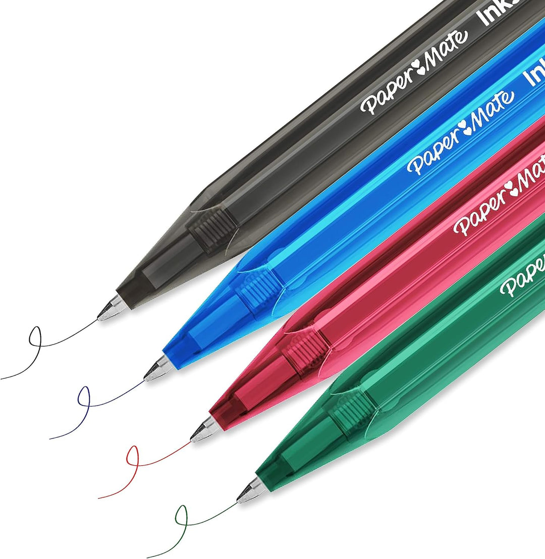 Paper Mate InkJoy 100RT Retractable Kugelschreiber | mittlere Spitze (1,0 mm) | Blau | 100 Stück Bla