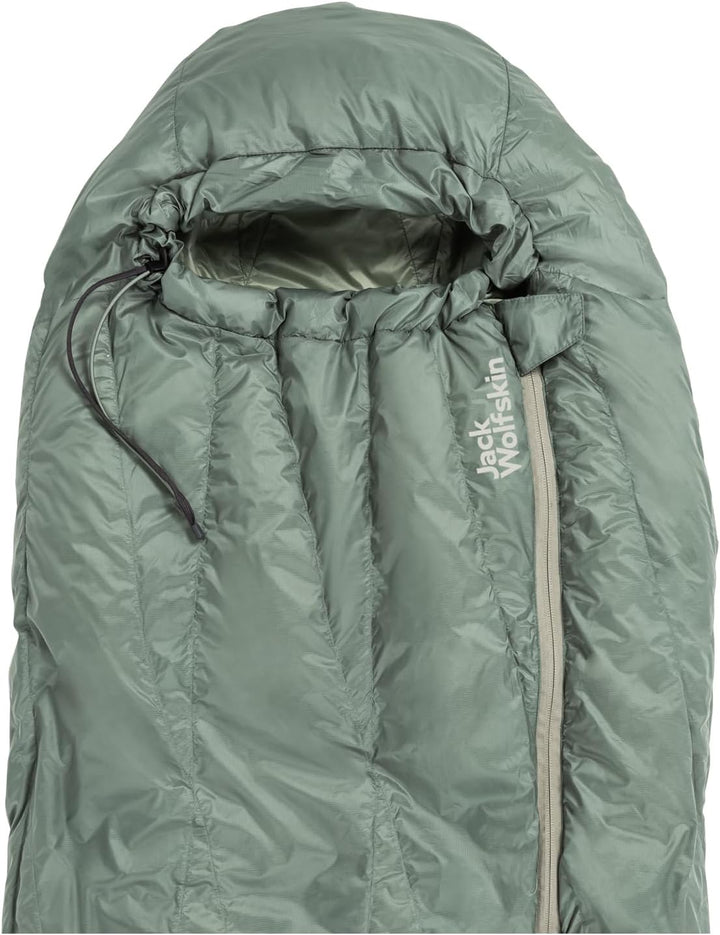Jack Wolfskin Unisex – Erwachsene Athmos Down +5, 195Cm Mumienschlafsack, Picnic Green, 195