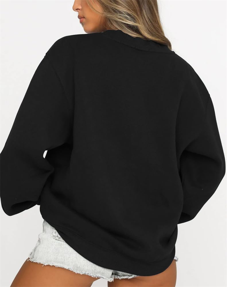 Tomwell Damen übergrosse Sweatshirt Los Angeles Vintage Oversized Langarmshirt Rundhals Pullover Tee