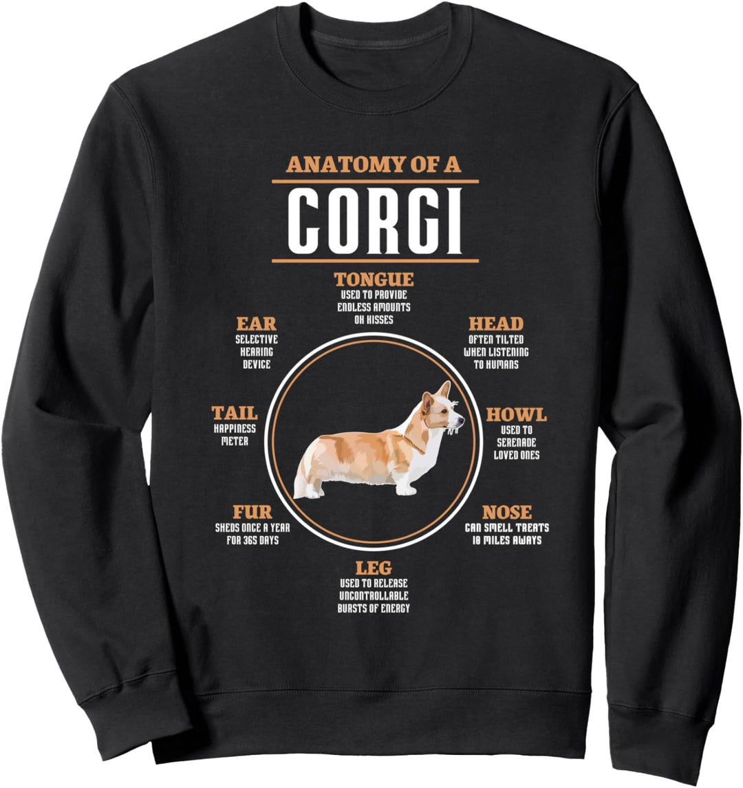 Anatomy Of A Corgi Lustige Corgis Hund Sweatshirt