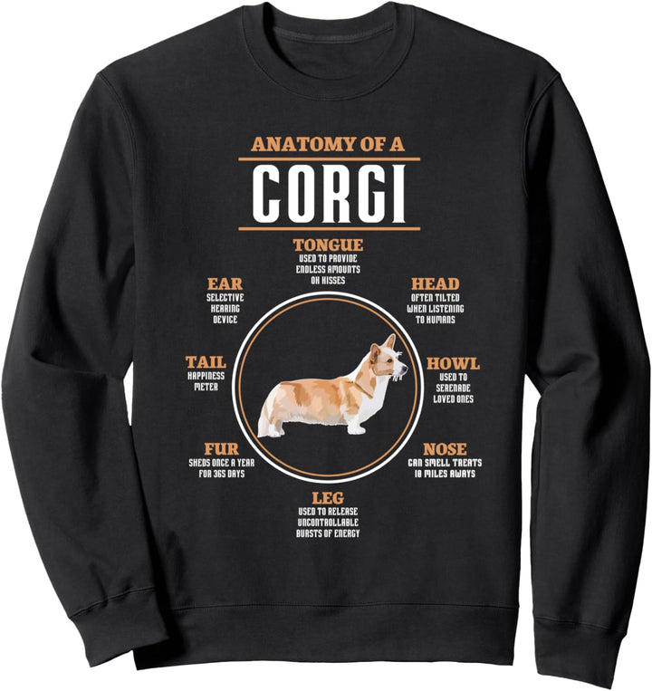 Anatomy Of A Corgi Lustige Corgis Hund Sweatshirt