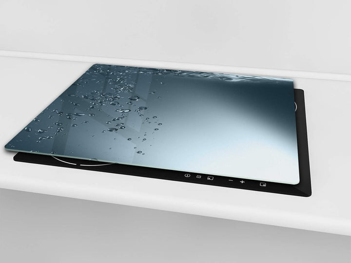 Küchenbrett aus Hartglas und Induktionskochplattenabdeckung – Schneideplatten SINGLE mit 60 x 52 cm
