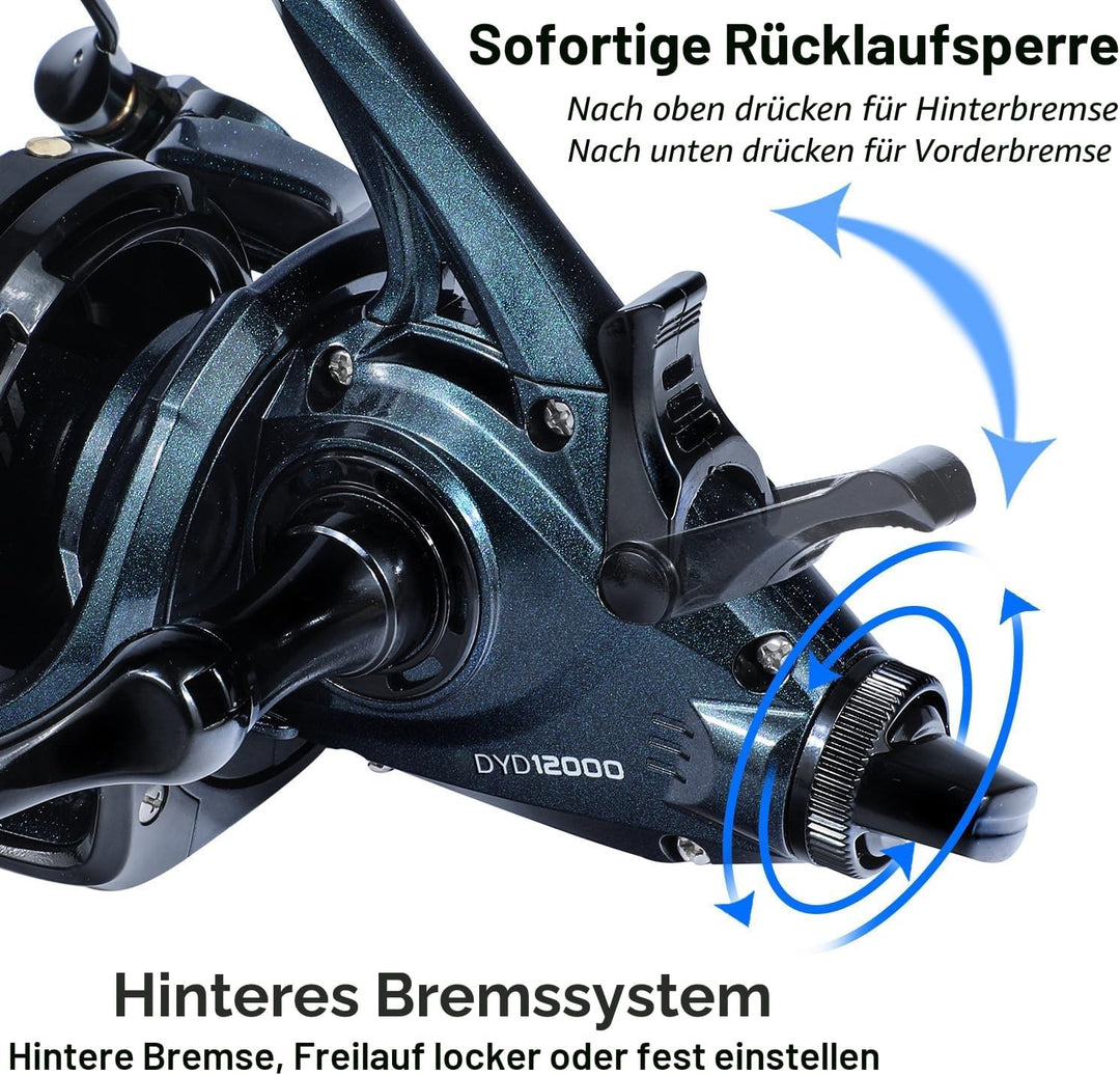 Sougayilang Karpfen Angelrolle, Ultra-leistungsstarke Glatte Spinnrolle 13+1BB Metallkörper 9000/100