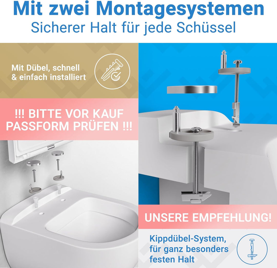 LOBENSWERK Toilettendeckel D Form [KURZ] einfache Montage | Klodeckel mit Absenkautomatik | Toilette