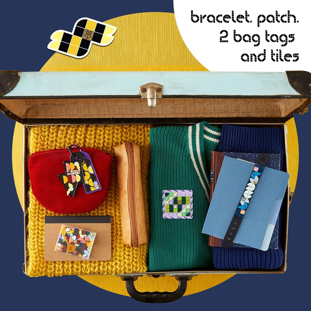 LEGO DOTS Hogwarts-Zubehör-Set 41808, Harry-Potter-Themen-Schmuckherstellungs-Set mit Armband, 2 Tas