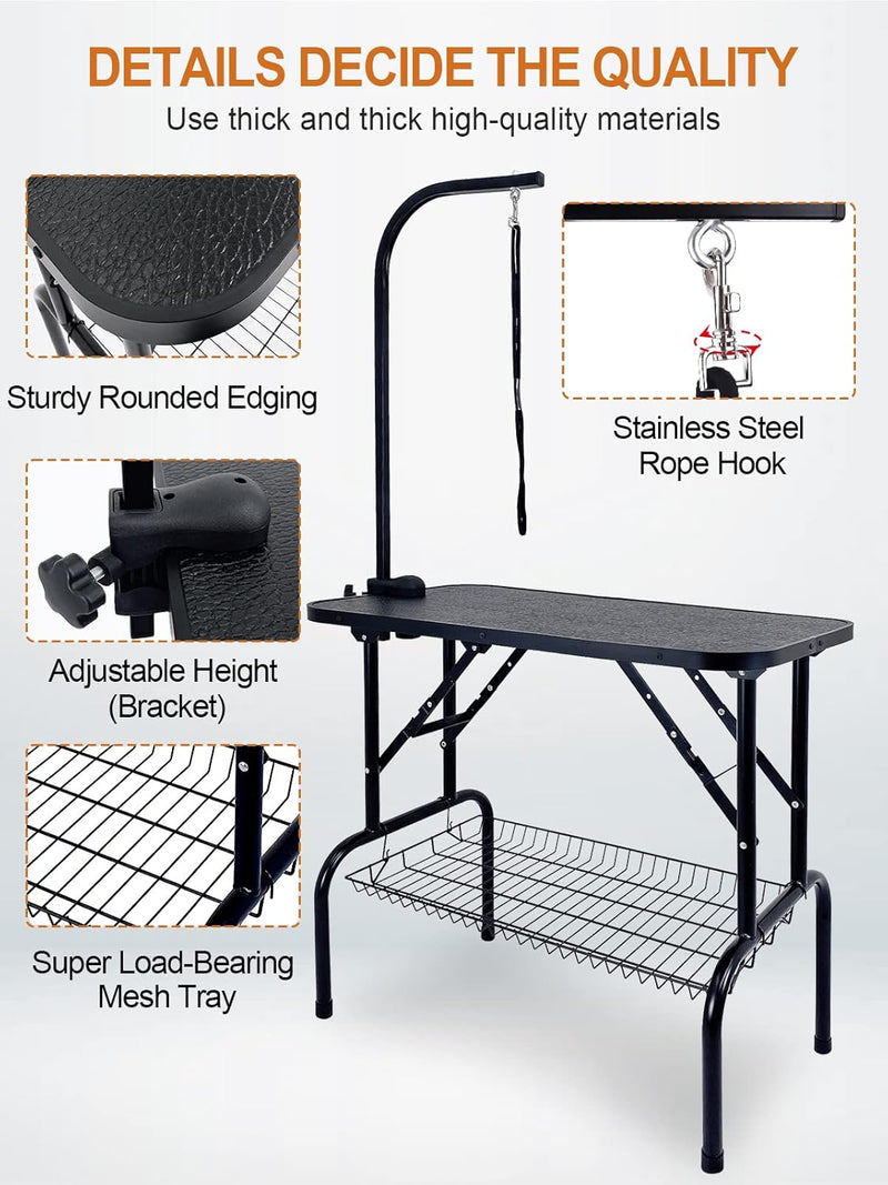 Kalolary 32inch Hund Trimmtisch Schertisch Hundepflegetisch, Hundepflegetisch klappbar, Tierpflegeti