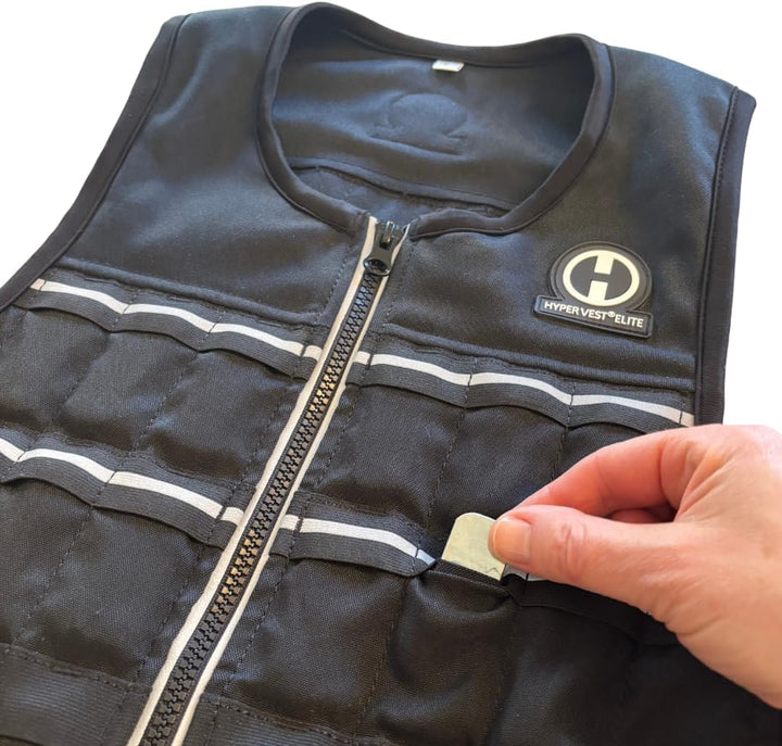 HYPERWEAR Hyper Vest Elite Verstellbare Gewichtsweste Gewicht 10lbs Biss 20lbs, Robustes schwarzes C