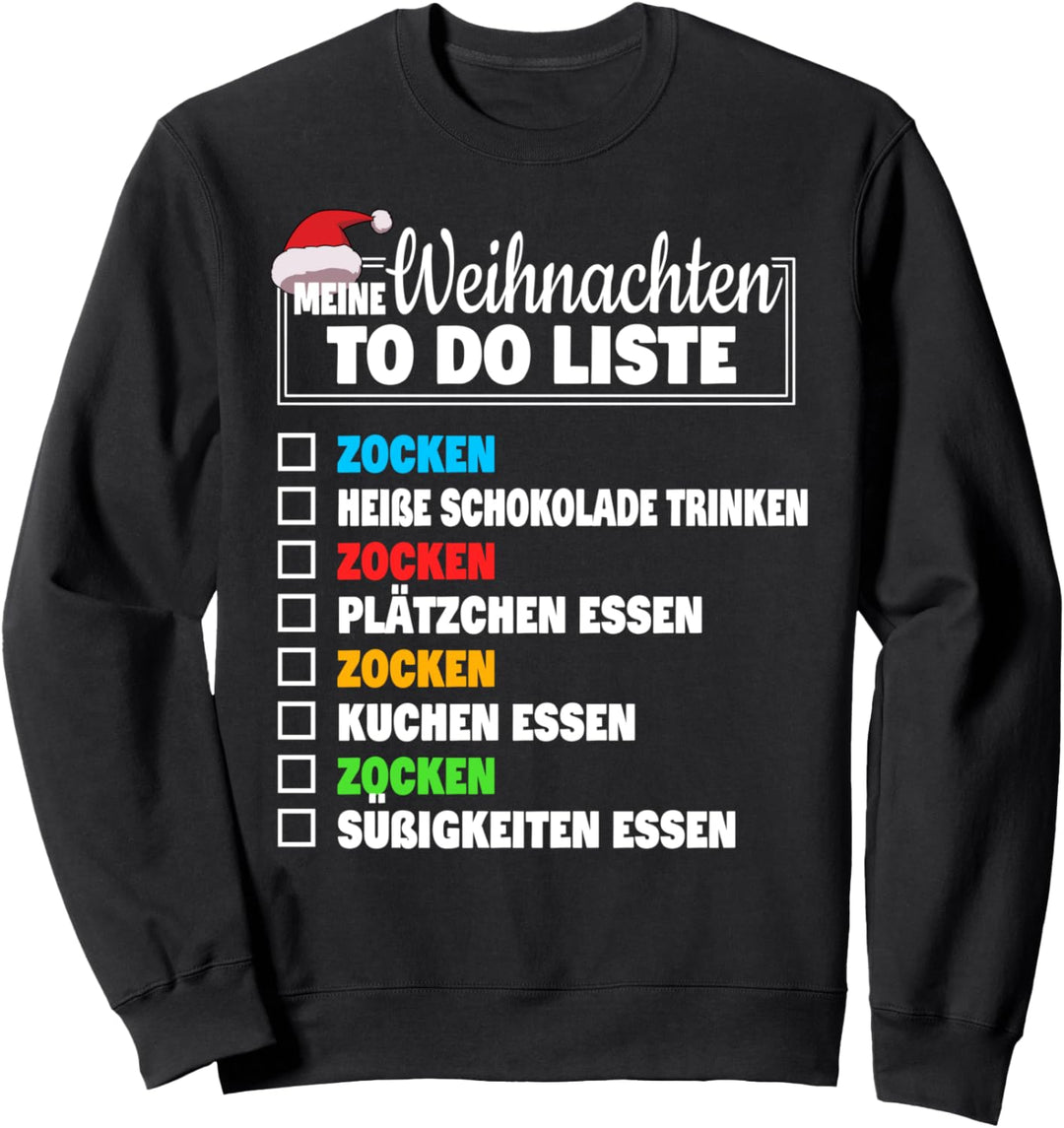 Weihnachten To Do Liste Lustige Jungen Gaming Gamer Zocker Sweatshirt
