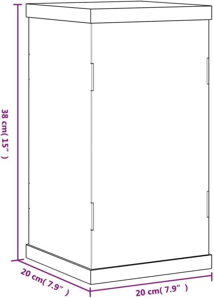 vidaXL Vitrine Transparent 20x20x38 cm Acryl 20 x 20 x 38 cm, 20 x 20 x 38 cm