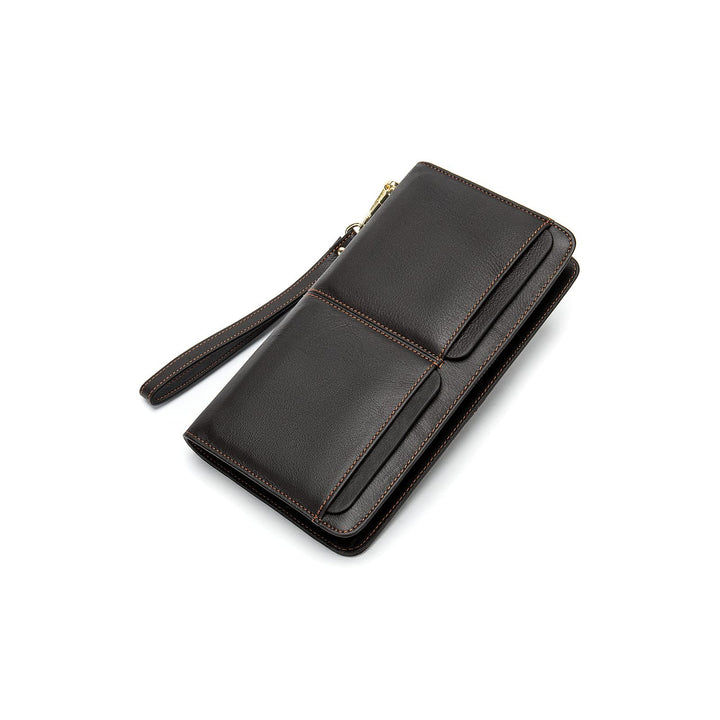 PORRASSO Leder Geldbörse Herren Clutch Tasche Kreditkartenetui Brieftasche Handytasche Portemonnaie