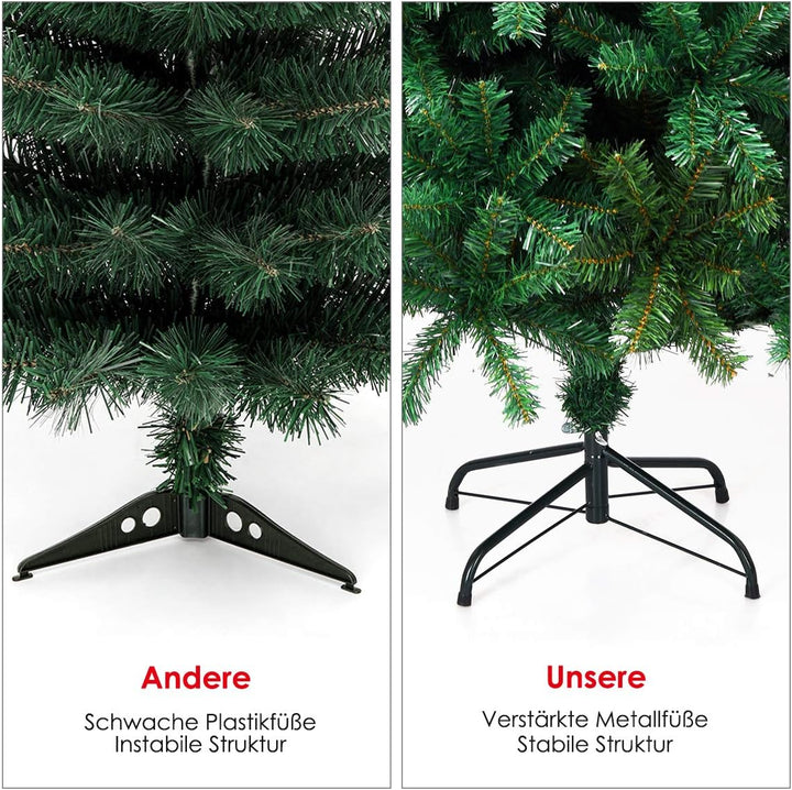 COSTWAY 180cm Künstlicher Weihnachtsbaum, Tannenbaum mit Metallständer, Christbaum PVC Nadeln, Kunst