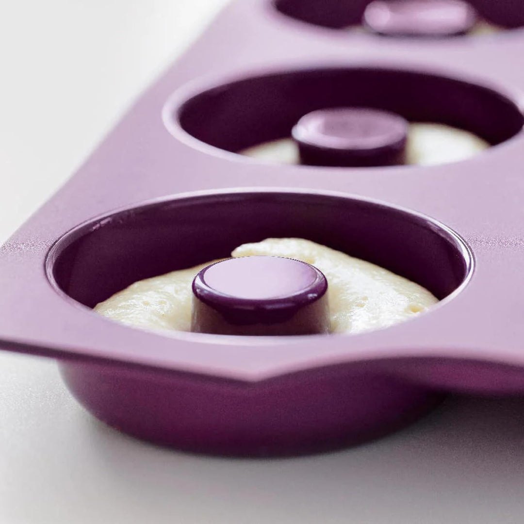 TUPPERWARE Backen Silikonform Donut/Bagel lila Backform Silikon Diabolo Donut Silikon, Donut Silikon