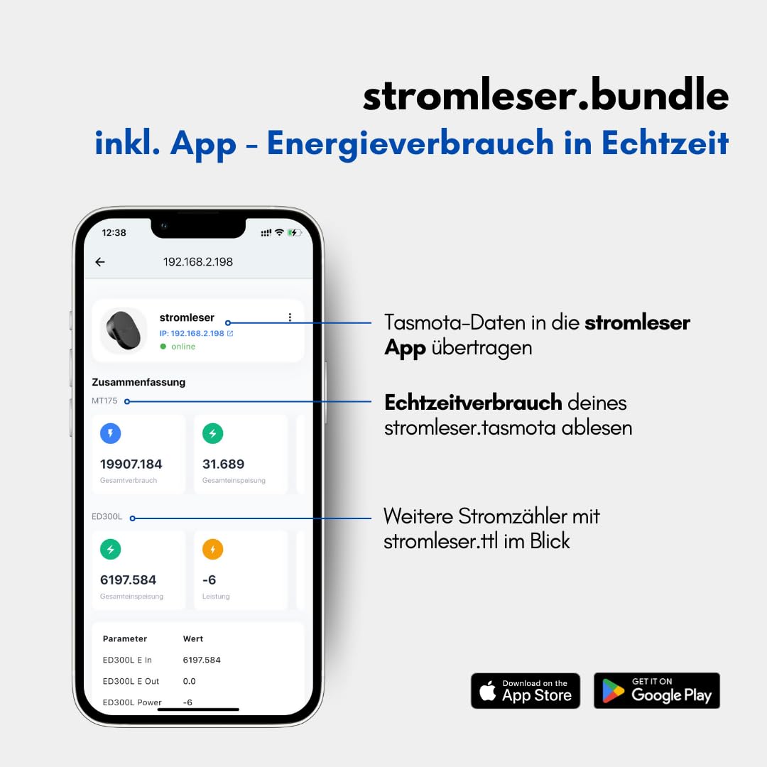 Stromleser Bundle: WIFI & TTL - IR Lesekopf: Zwei Smart Meter gleichzeitig auslesen WLAN, Mit Tasmot