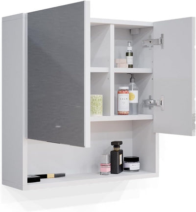 Vicco Bad Spiegelschrank Irma, Weiss Hochglanz, 54 x 55 cm