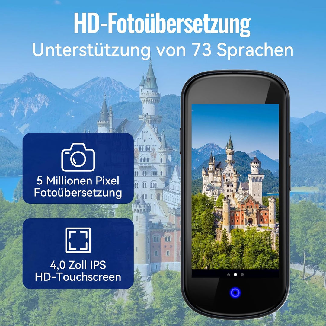 SKARA Sprachübersetzer Gerät ohne Internet, Echtzeit Übersetzer mit Sprachausgabe, 137 Sprachen & Ak