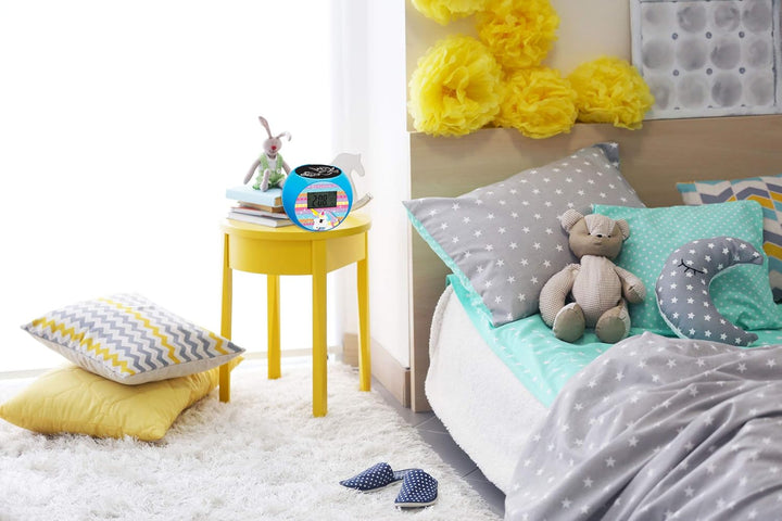 Lexibook Einhorn Unicorn Projektor-Radiowecker, Soundeffekte, Batterien, Blau, RL975UNI, Einhorn
