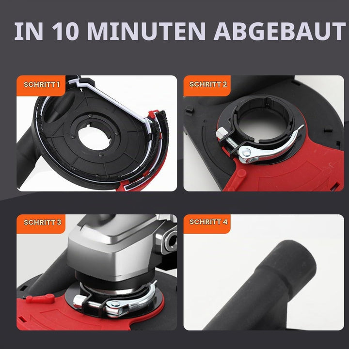 Absaugaufsatz Absaughaube für Winkelschleifer Betonschleifer mit 2 stück Professional Schleiftopf 12