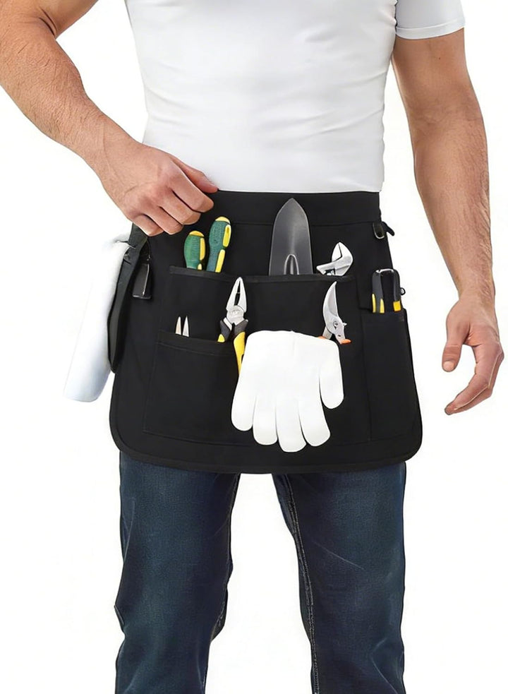 Nanxson Unisex Werkzeugschürze Gartenschürze kurz Segeltuchschürze Schwarz, Schwarz