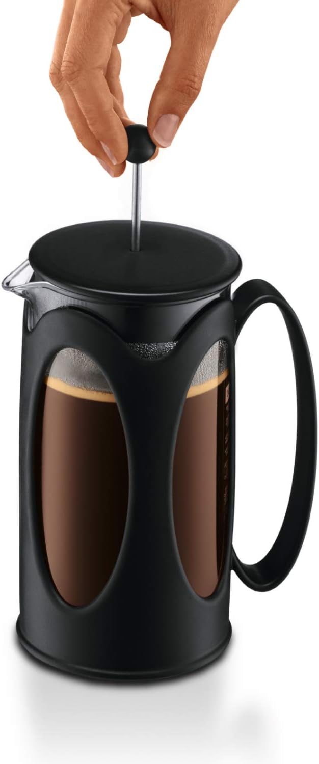 Bodum 10682-01 kenya Kaffeebereiter (French Press System, Permanent Edelstahl-Filter, 0,35 liters) s