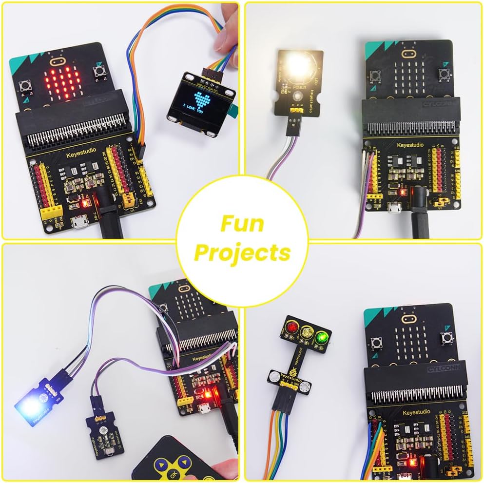 KEYESTUDIO BBC Micro: bit V2.2 Ultimate Sensor Starter Kit Programmierbares Funktioniert mit Microbi